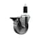 Service Caster 4'' Semi Steel Swivel 1-3/8'' Expanding Stem Caster with Brake SCC-EX20S414-SSS-PLB-138 - alternate 1
